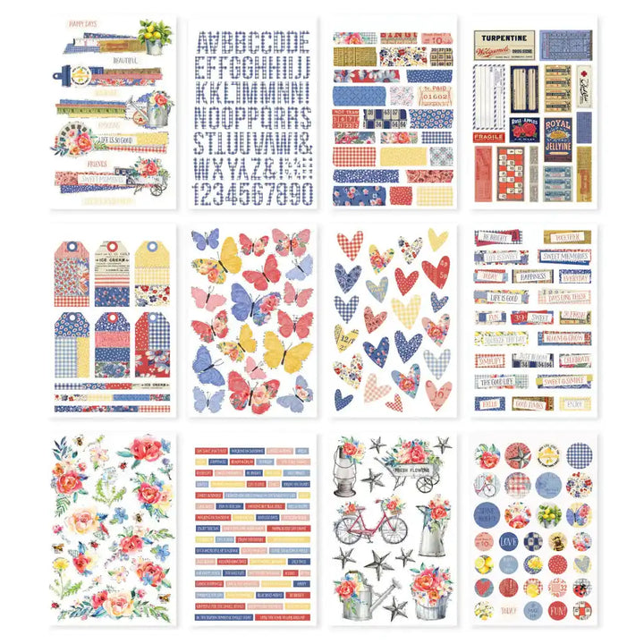Simple Vintage Linen Market Sticker Book - Simple Stories