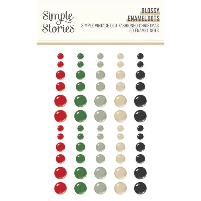 Simple Vintage Old Fashioned Christmas Glossy Enamel Dots - Simple Stories