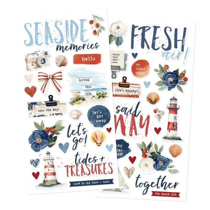 Simple Vintage Sand & Sea Foam Stickers - Simple Stories