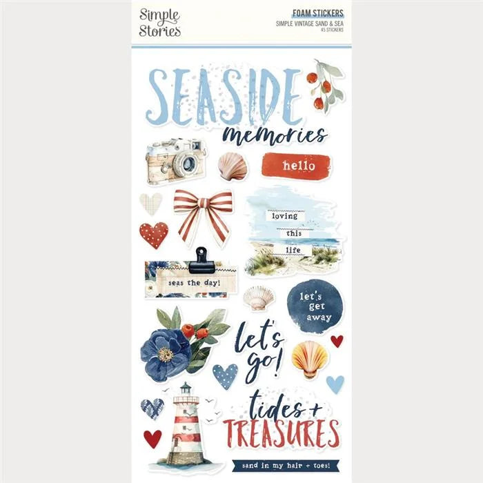 Simple Vintage Sand & Sea Foam Stickers - Simple Stories