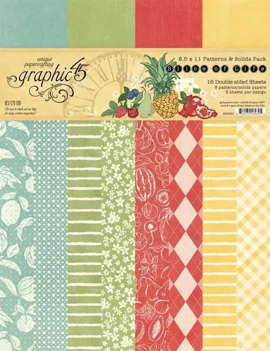 Slice of Life Patterns & Solids Paper Pack, 8.5" x 11" - Graphic 45