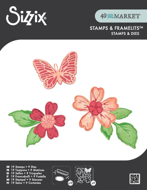 Sweet Sprigs Clear Stamps Set Framelits Dies by 49 & Market - Sizzix