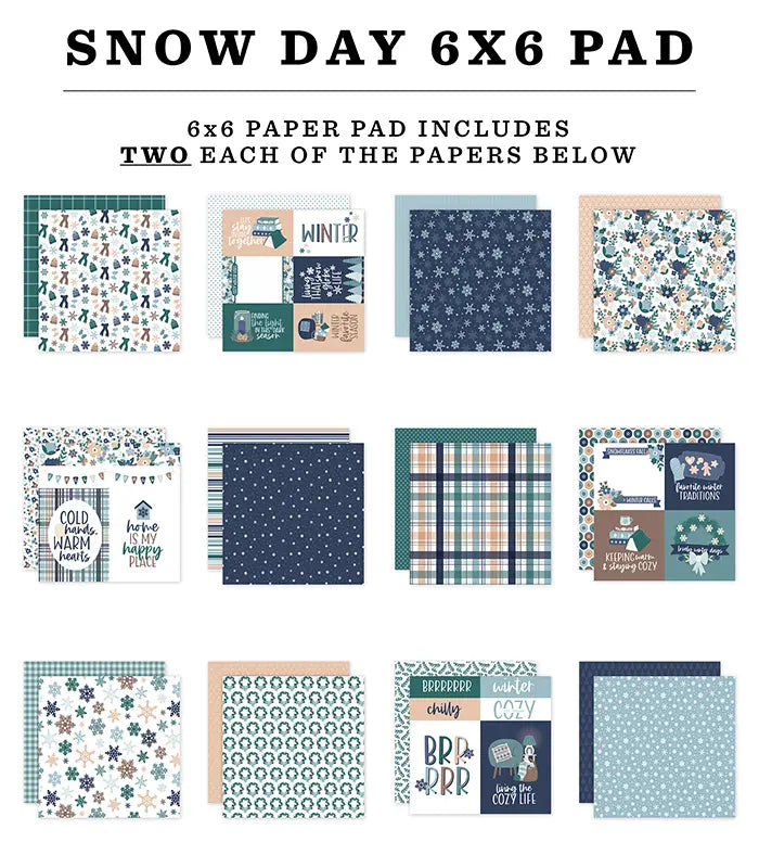 Snow Day Paper Pad, 6" x 6" - Echo Park