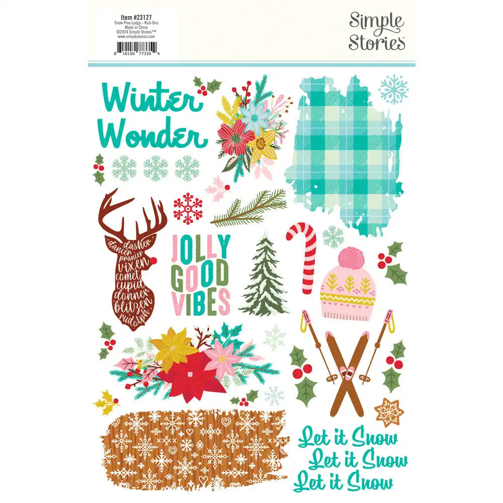 Snow Pine Lodge Rub Ons - Simple Stories
