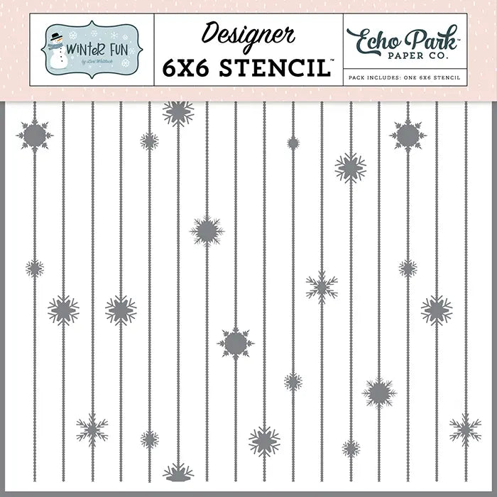 Snowflake Strings Stencil - Winter Fun - Echo Park