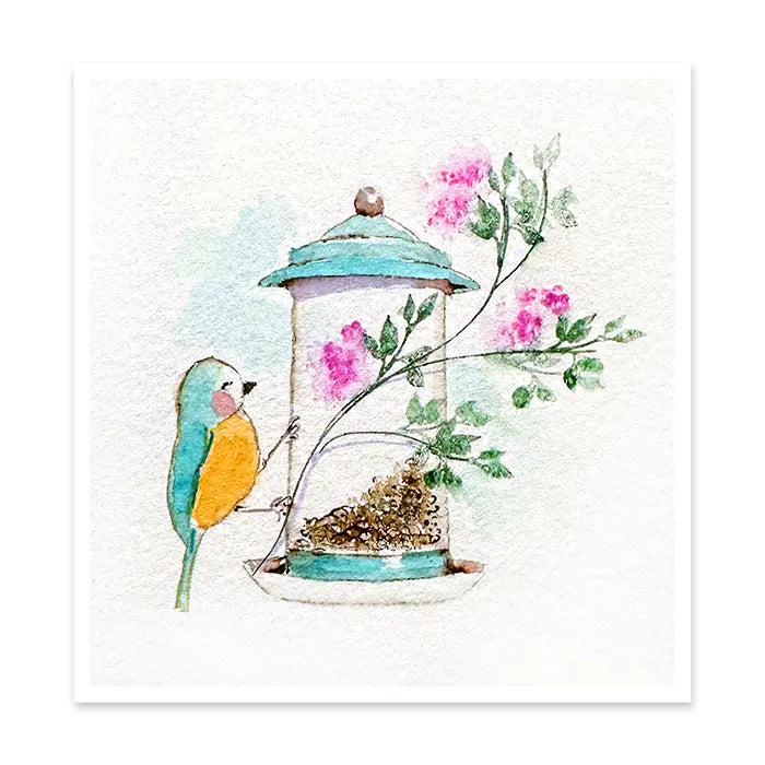 View 2 of Song Birds and Feeders Clear Stamps Set Watercolor - Art Impressions