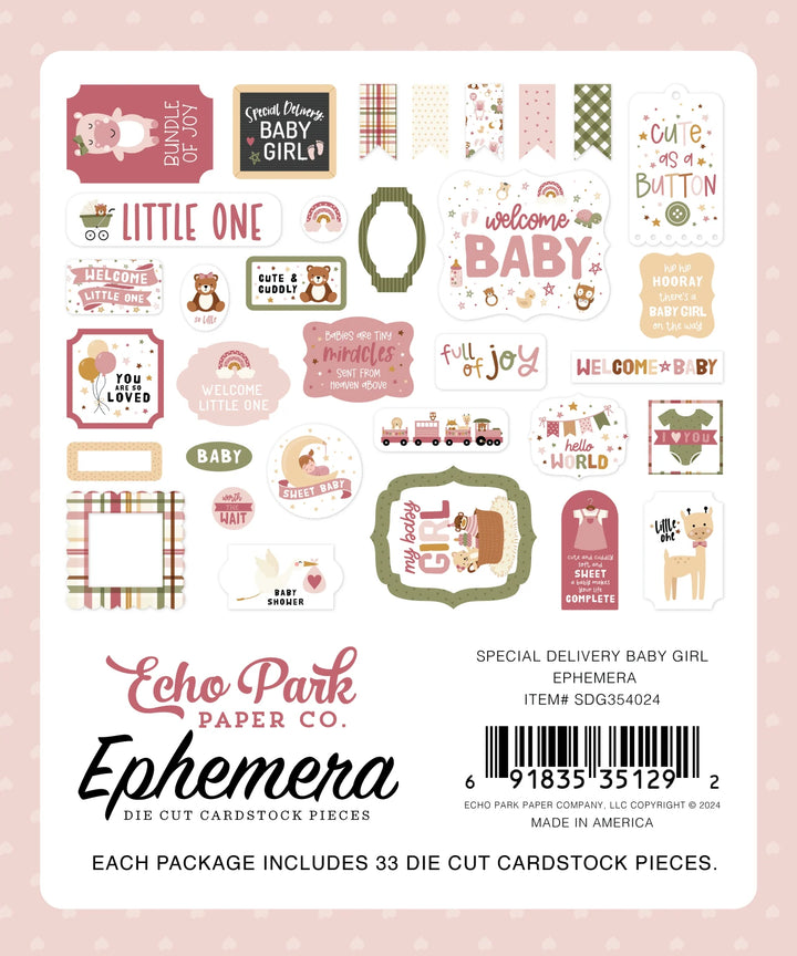 Special Delivery Baby Girl Ephemera - Echo Park