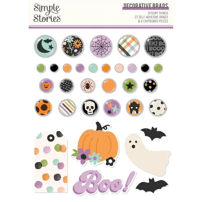 Spooky Things Decorative Brads - Simple Stories