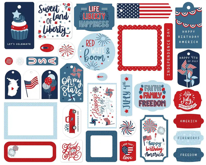 Stars And Stripes Forever Frames & Tags - Echo Park