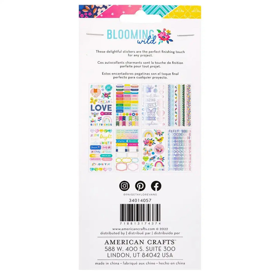 Sticker Book with Holographic Foil Accents - Paige Evans - Blooming Wild Collection - American Crafts