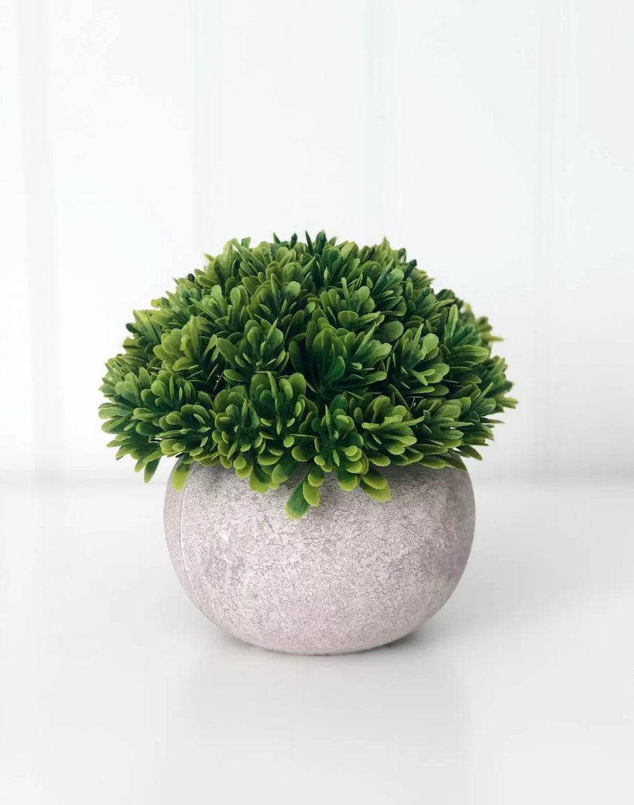 Stone Pot & Foliage - Tiered Tray Decor - Foundations Decor