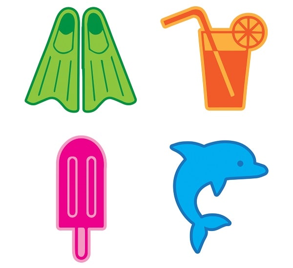 Summer Beach Icons SVG Image File Download