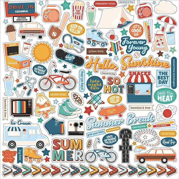 Summer Break Element Stickers - Echo Park