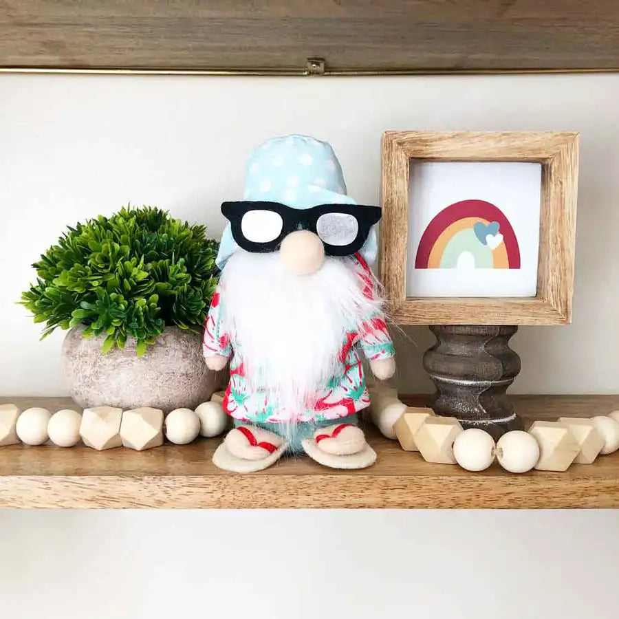 Summer Chillin' Plush Gnome - Tabletop Decor - Foundations Decor
