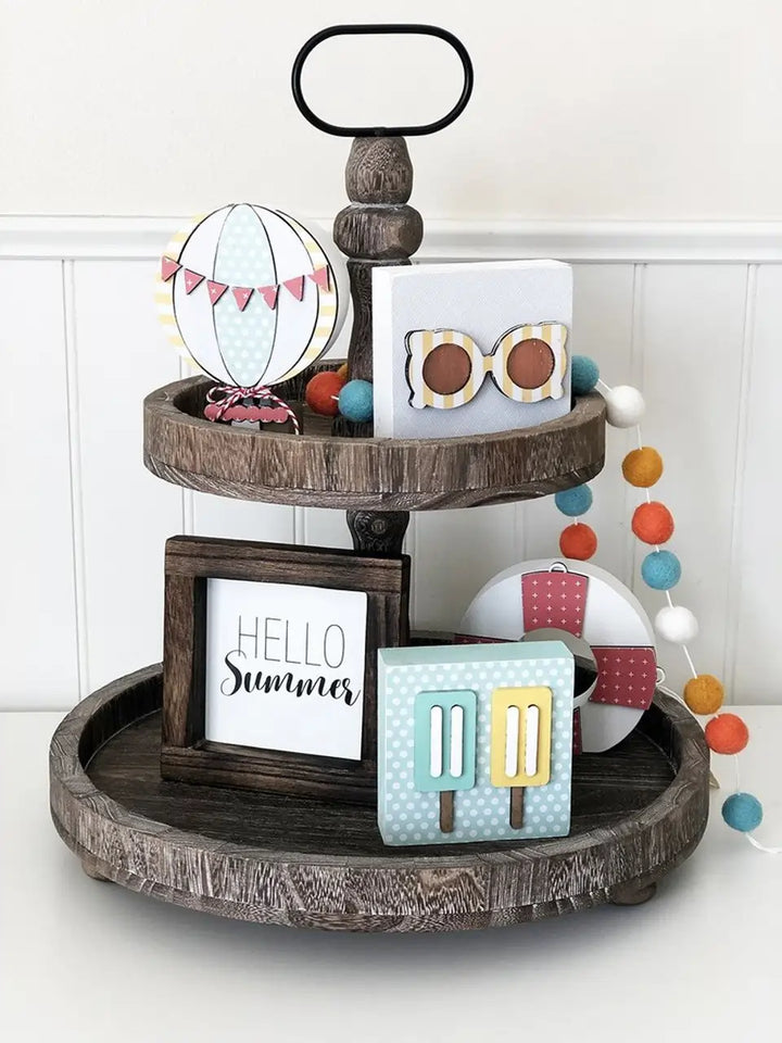 Summer Felt Balls Garland - Tiered Tray Decor - Foundations Decor
