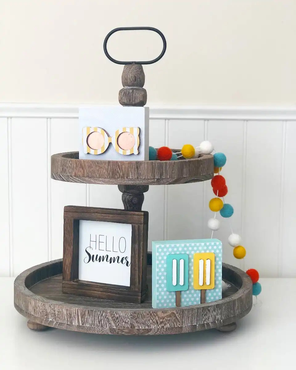Summer Felt Balls Garland - Tiered Tray Decor - Foundations Decor