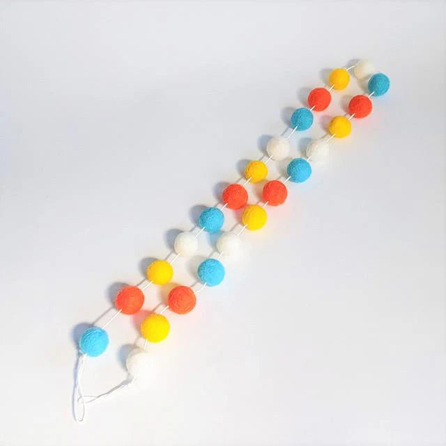 Summer Felt Balls Garland - Tiered Tray Decor - Foundations Decor
