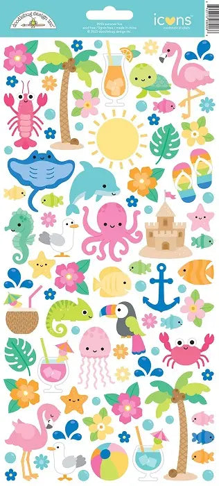 Summer Fun Icons Stickers - Doodlebug