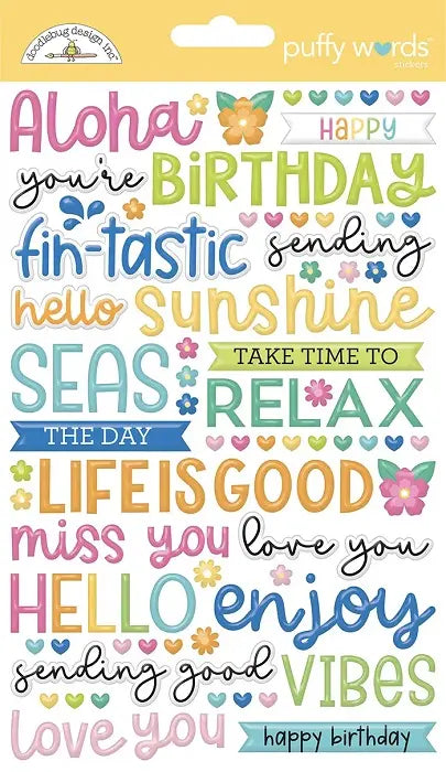 Summer Fun Puffy Words Stickers - Doodlebug