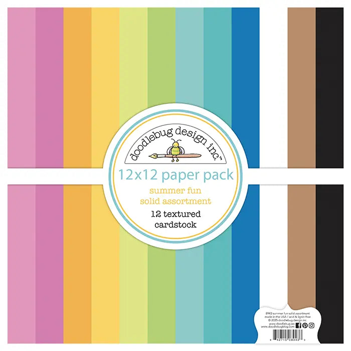 Summer Fun Textured Cardstock Assortment Pack - Doodlebug