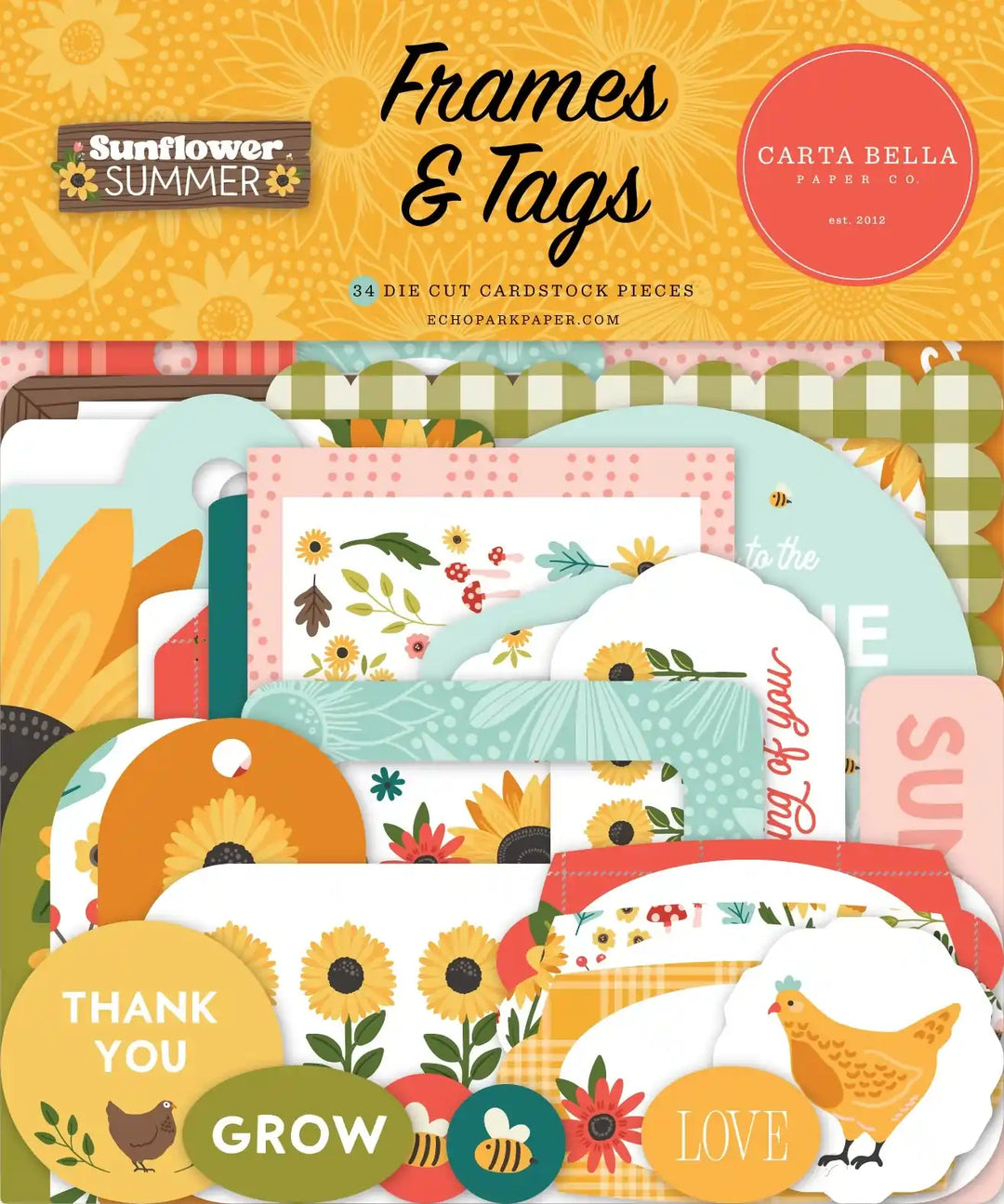 Sunflower Summer Frames & Tags - Carta Bella