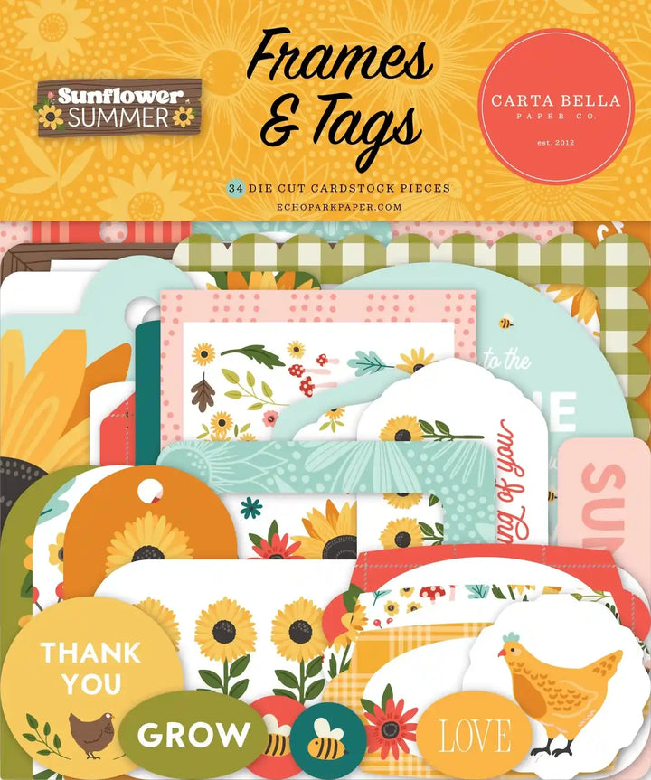 Sunflower Summer Frames & Tags - Carta Bella
