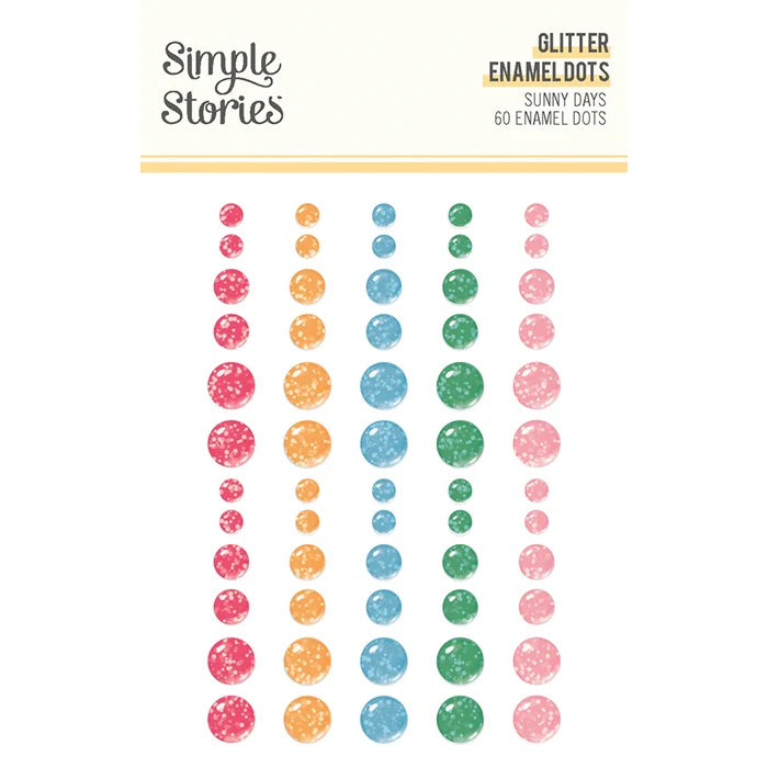 Sunny Days Glitter Enamel Dots - Simple Stories