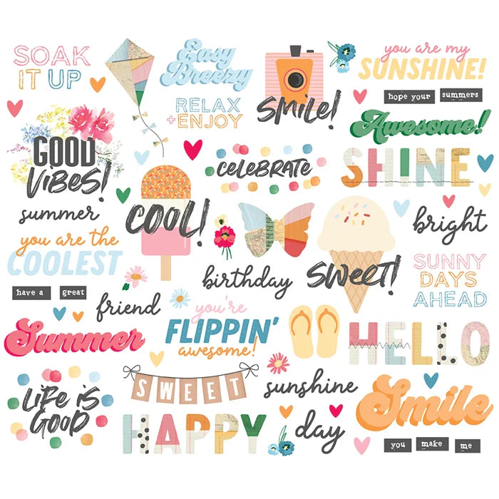 View 2 of Sunny Days Sentiment Bits & Pieces - Simple Stories