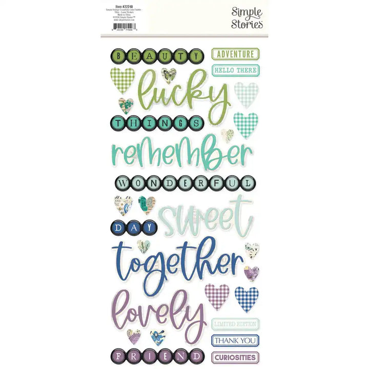 Titles Color Palette Foam Stickers - Simple Vintage Essentials- Simple Stories