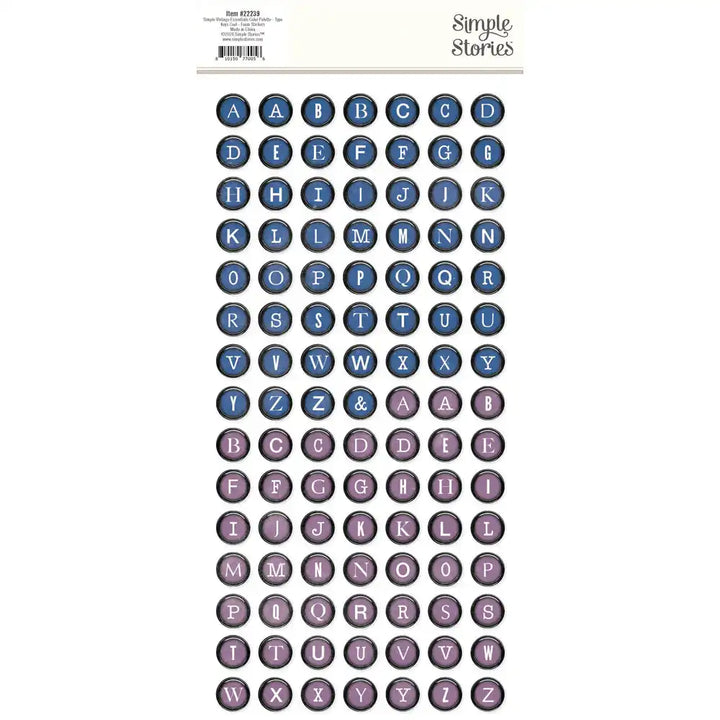 SV Color Palette Foam Stickers Type Keys Cool - Simple Stories