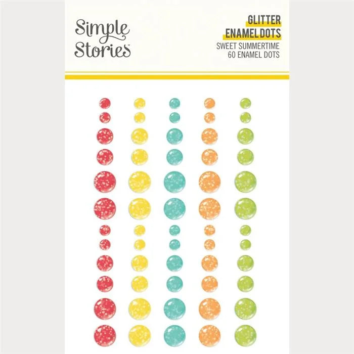 Sweet Summertime Glitter Enamel Dots - Simple Stories