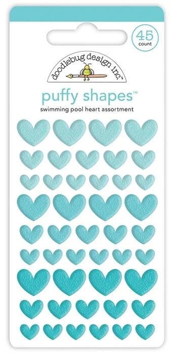 Swimming Pool Heart Puffy Shapes - Monochromatic - Doodlebug