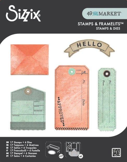 Tag It Stamps and Framelits Die Set by 49 & Market - Sizzix