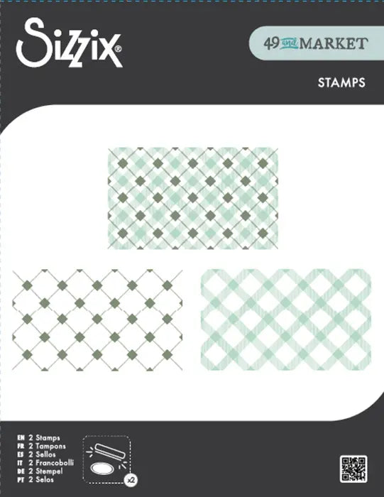 Tartan Clear Stamp Set - 49 and Market - Sizzix