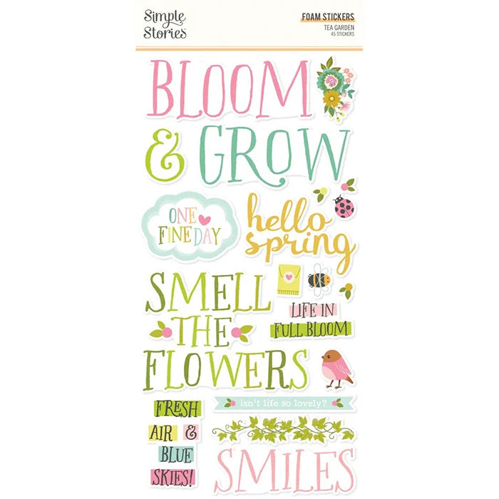 Tea Garden Foam Stickers - Simple Stories