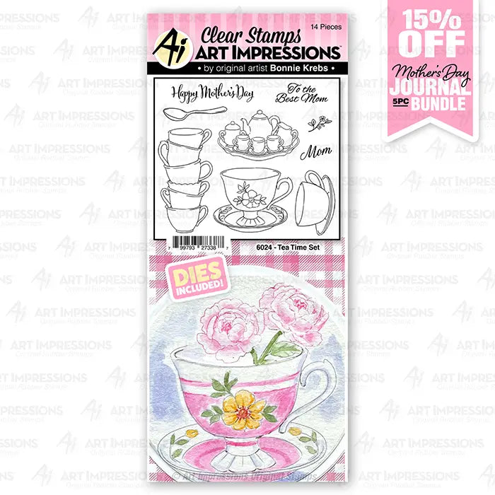Tea Time  Clear Stamp and Die Set - Art Impressions