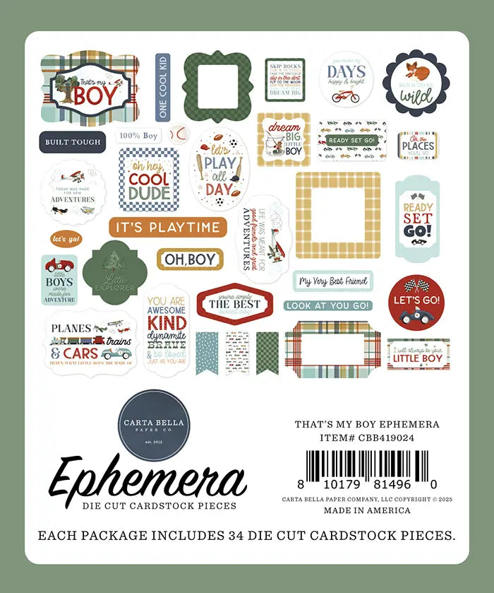 That's My Boy Ephemera - Carta Bella