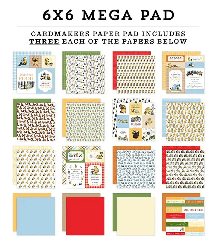 The House At Pooh Corner Cardmakers 6" x 6" Mega Pad - Echo Park