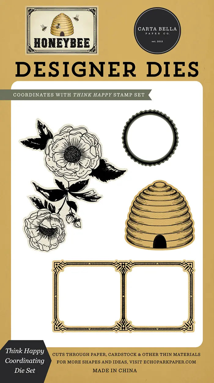 Think Happy Coordinating Die Set - Honey Bee - Carta Bella