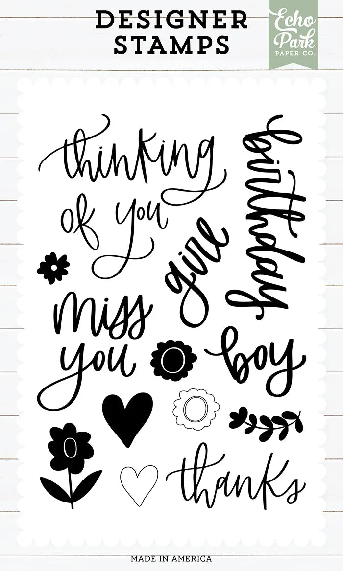 Thinking Of You Sentiments Stamp Set - Designer Series - Echo Park