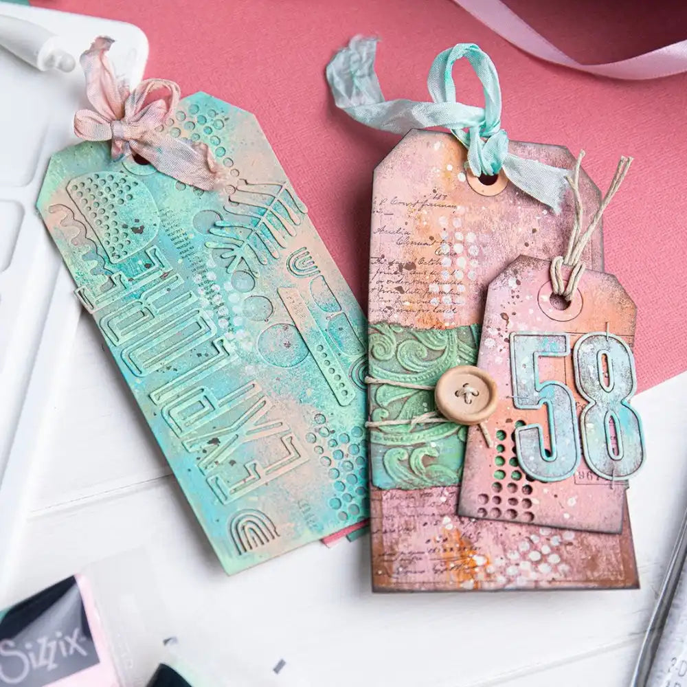 Alphuanumeric Sizzix Alphanumeric Bulletin Thinlits Die Set - Tim Holtz