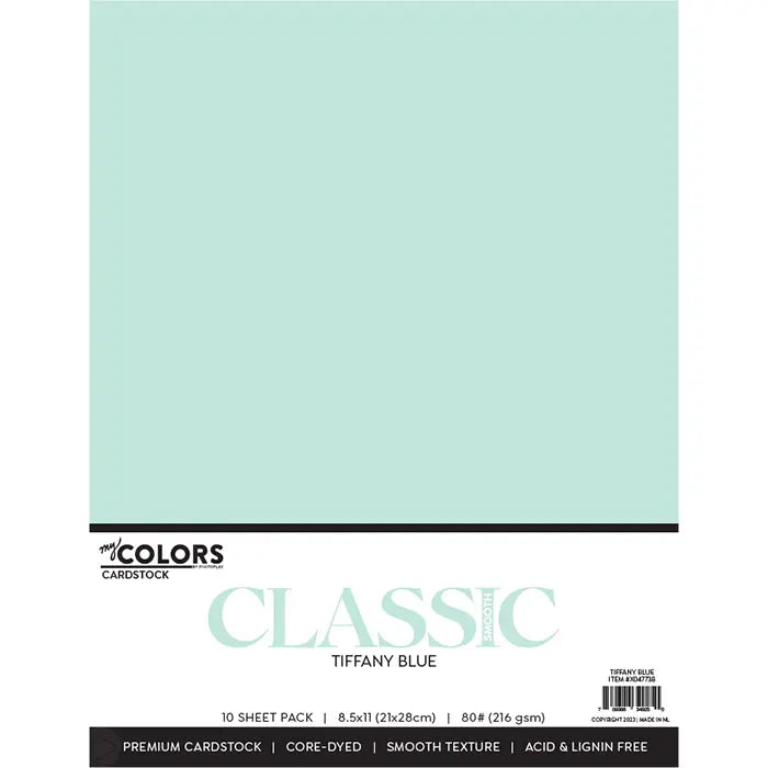 Tiffany Blue Classic Cardstock Pack, 8.5" x 11" - My Colors - PhotoPlay