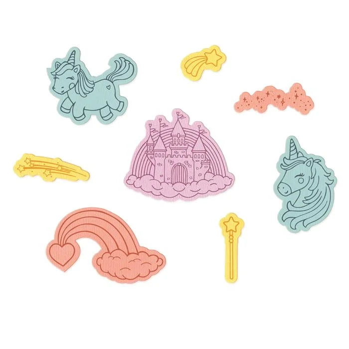 Unicorns and Rainbows Clear Stamps Set w/ Framelits Die Set - Kid Create Collection - Sizzix