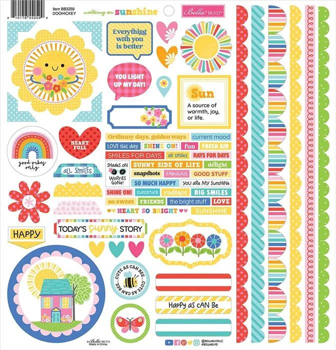 Walking on Sunshine Doohickey Cardstock Stickers - Bella Blvd