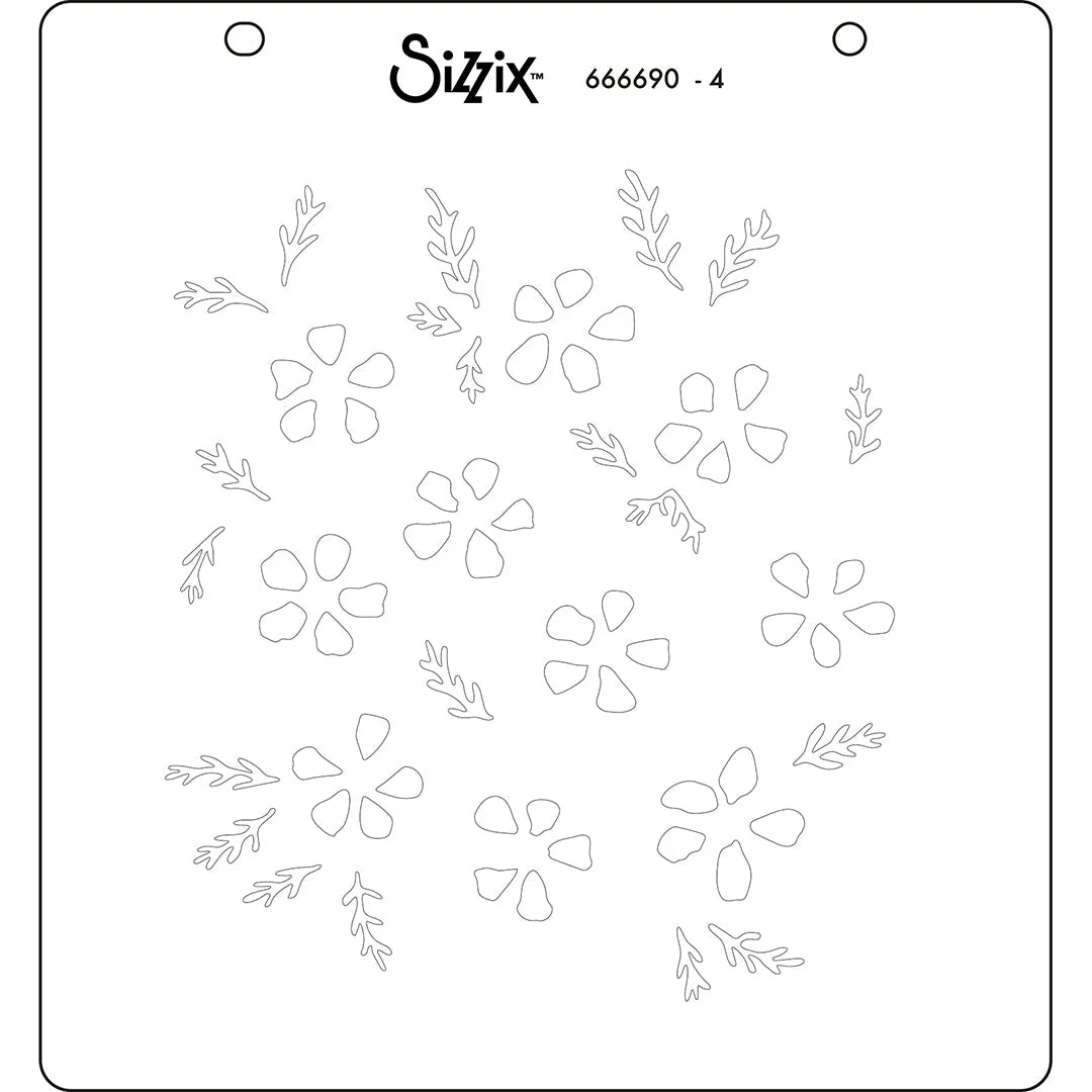 Watercolour Flowers & Lattice Layered Stencil by Eileen Hull - Sizzix