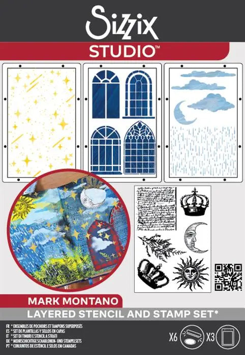 Weather Wonder A5 Clear Stamps Set 6PK w/ A5 Stencils 3PK - Studio - Mark Montano - Sizzix
