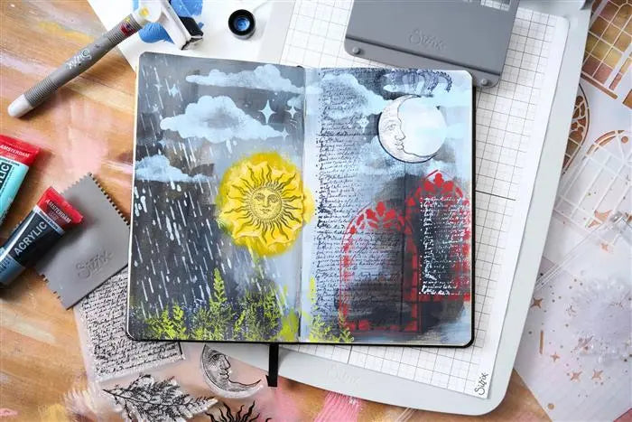 Weather Wonder A5 Clear Stamps Set 6PK w/ A5 Stencils 3PK - Studio - Mark Montano - Sizzix