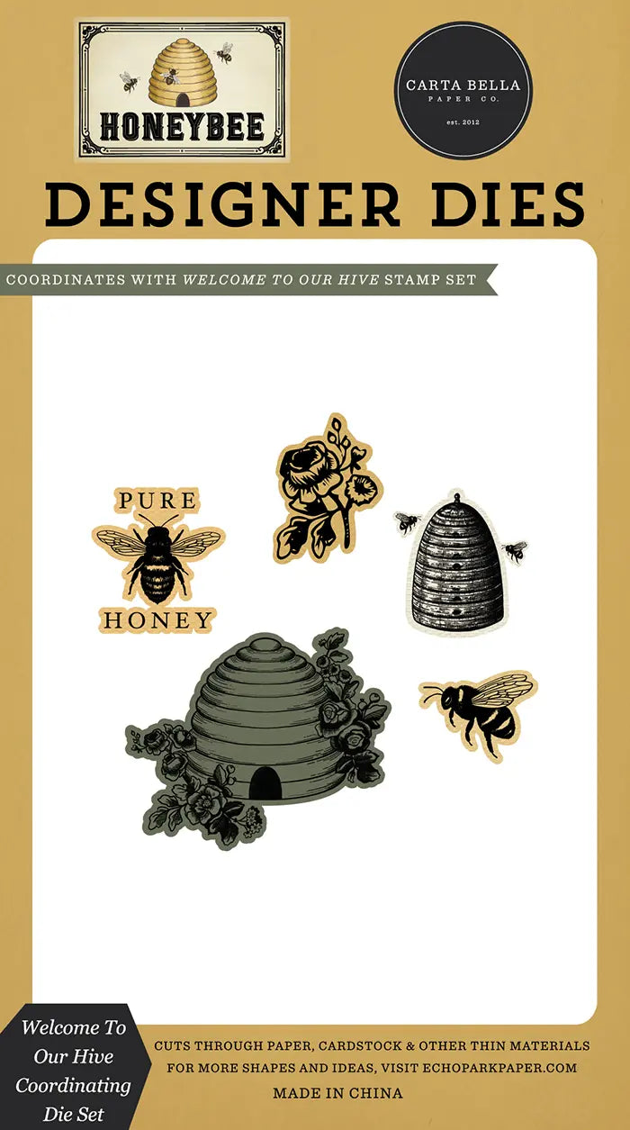 Welcome To Our Hive Coordinating Die Set - Honey Bee - Carta Bella