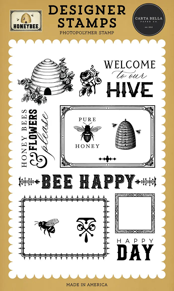 Welcome To Our Hive Stamp Set - Honey Bee - Carta Bella