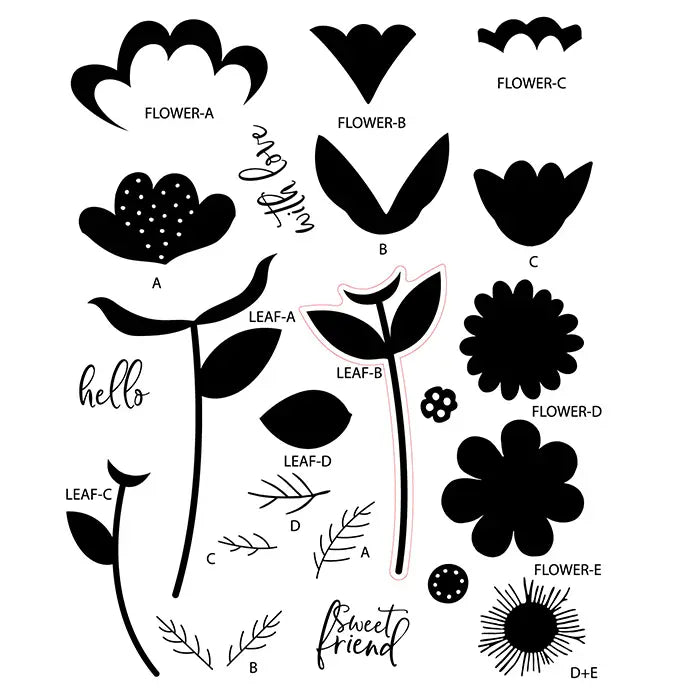 Whimsy Bloom #1 Clear Stamp Set - Catherine Pooler - Sizzix